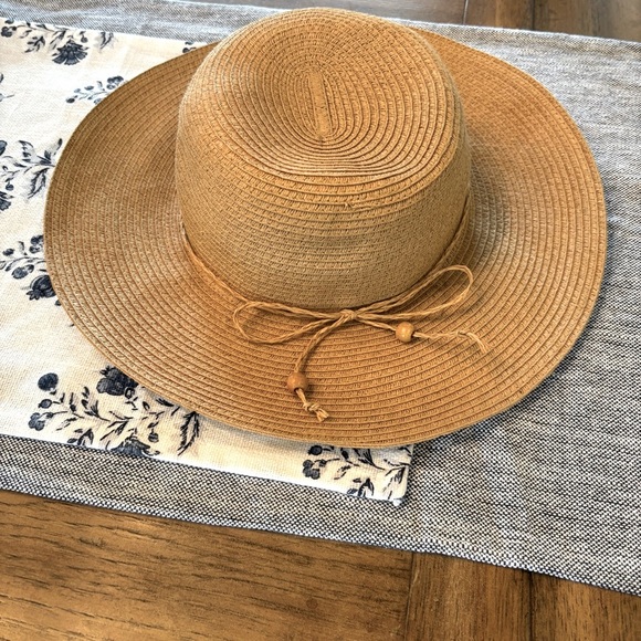 August Hat Company Women’s Wide Brim Summer Hat with Straw Bow - Picture 1 of 12